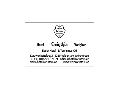 Visitenkarten -  Hotel Carinthia